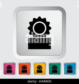Canned. Single flat icon on the button. Vector illustration. Stock Vector