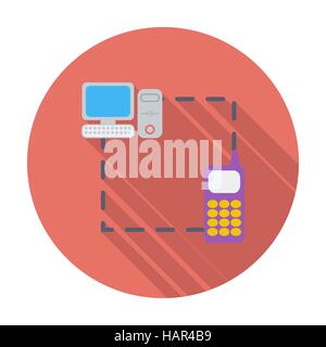 Phone sync. Single flat color icon. Vector illustration. Stock Vector