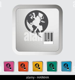 Upload photo. Single icon. Vector illustration. Stock Vector