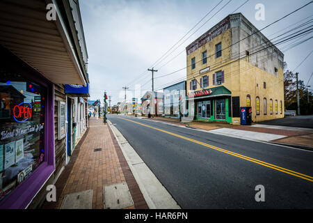 Main Street, in Chincoteague Island, Virginia. Stock Photo