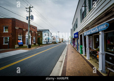 Main Street, in Chincoteague Island, Virginia. Stock Photo