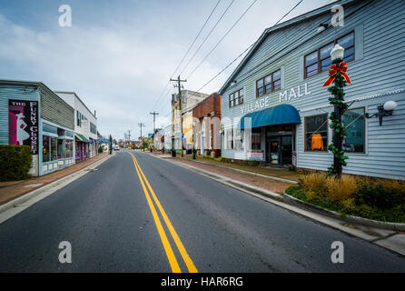 Main Street, in Chincoteague Island, Virginia. Stock Photo