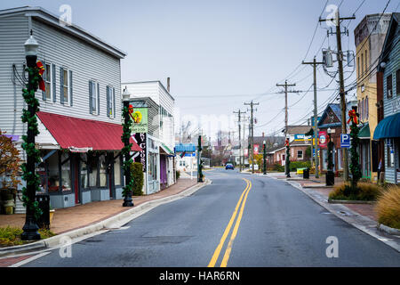 Main Street, in Chincoteague Island, Virginia. Stock Photo