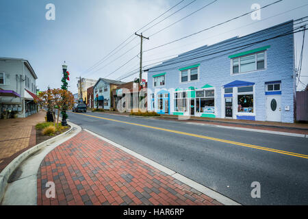 Main Street, in Chincoteague Island, Virginia. Stock Photo