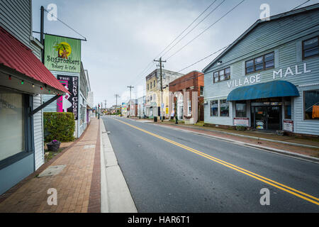 Main Street, in Chincoteague Island, Virginia. Stock Photo