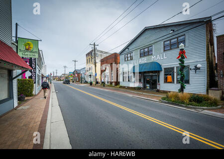 Main Street, in Chincoteague Island, Virginia. Stock Photo