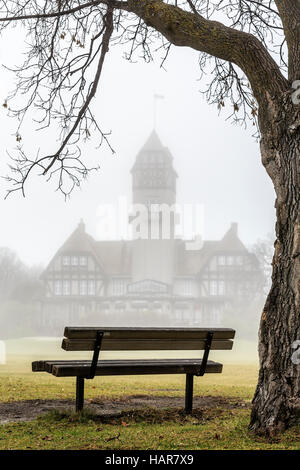 Assiniboine Park in fog, Winnipeg, Manitoba, Canada. Stock Photo