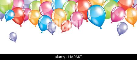 Vector festive Balloons isolated on white banner Stock Vector