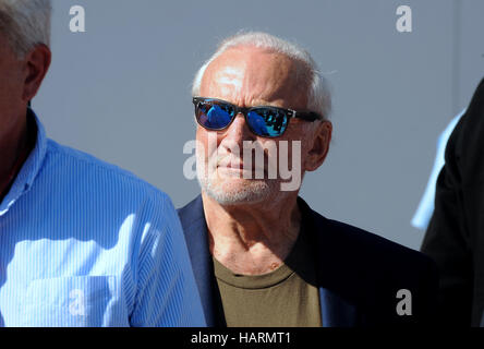 November 11, 2016 - Titusville, Florida, United States - Former astronaut Buzz Aldrin, the second person to walk on the moon in 1969,  participates in Stock Photo