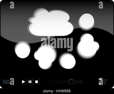 black media player with abstract cloud interface Stock Photo