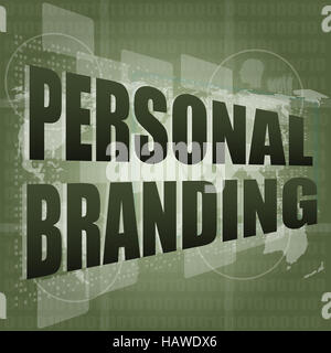 Marketing concept: words personal branding on digital touch screen Stock Photo