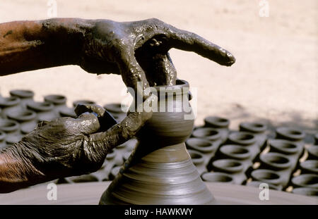 Potter at work. Maharashtra, India. Stock Photo