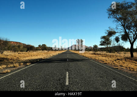 Larapinta Drive is a road in the outback of Alice Springs, Northern Territory, Central Australia Stock Photo