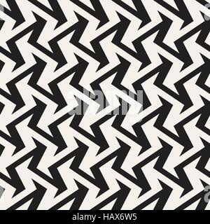 ZigZag Edgy Stripes Optical Illusion Effect. Vector Seamless Black and White Pattern. Stock Vector