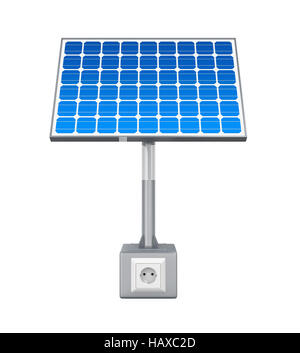 Solar Panel with Electric Socket Stock Photo