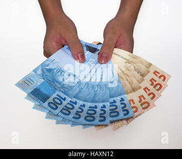 Money in hand Stock Photo