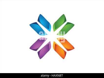 abstract light spark logo icon,colorful sparkling light sign symbol,elements business company concept shape symbol vector design Stock Vector
