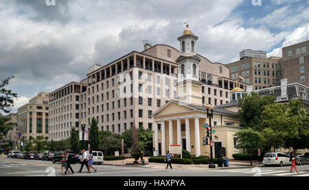 St. John's Episcopal Church, on Lafayette Square in Washington DC, known as the Church of the Presidents. Stock Photo