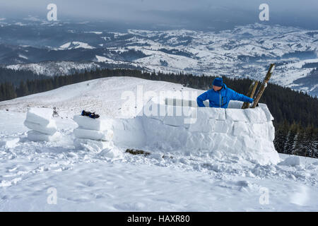 igloo building in the high mountain Stock Photo