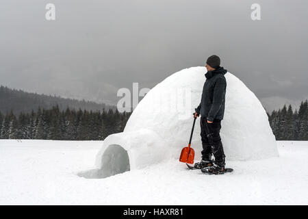 igloo building in the high mountain Stock Photo