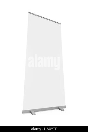 Blank Roll Up Display Banner Stock Photo
