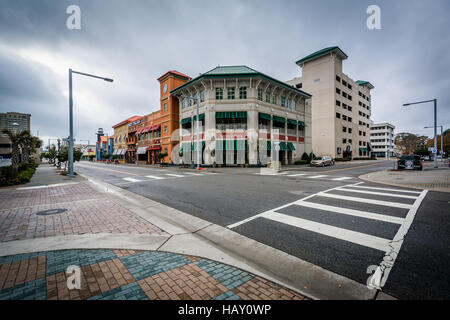 Buildings along Atlantic Avenue, in Virginia Beach, Virginia. Stock Photo