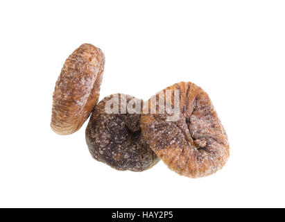 Dried figs isolated on white background. Figs grow on the Ficus tree (Ficus carica). Stock Photo