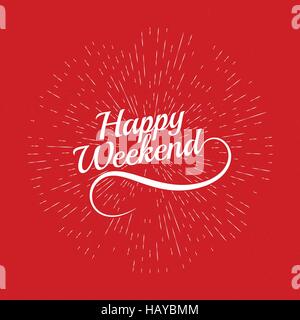 hello Weekend. Poster Stock Vector