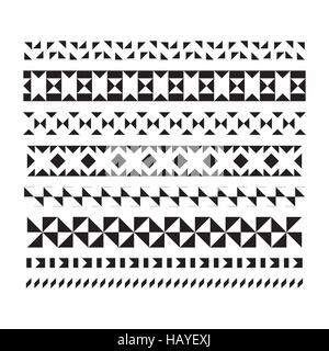 Set of vector borders and lines.  geometric elements Stock Vector