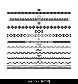 Set of vector borders and lines. Design geometric elements Stock Vector