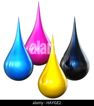 CMYK paint dripping Stock Photo - Alamy