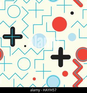 Mathematical symbols seamless pattern with simple geometric figu Stock Vector