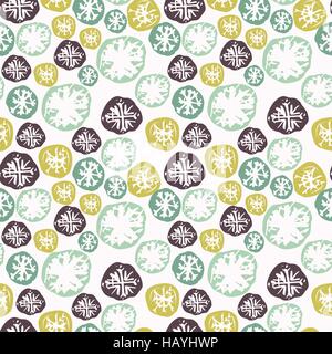 Abstract grunge seamless pattern with snowflakes Stock Vector