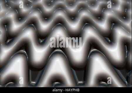 Black and white colored plastic wavy shaped background texture. Stock Photo