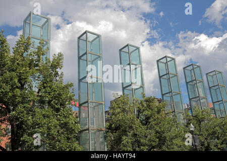 The New England Holocaust Memorial, Boston, MA, United States. It is dedicated to the Jews who were killed in the Holocaust. Stock Photo