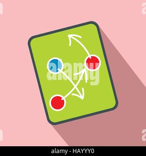 Tactic strategy on a digital tablet flat icon Stock Vector