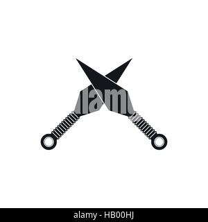 Ninja weapon kunai throwing knifes icon Stock Vector