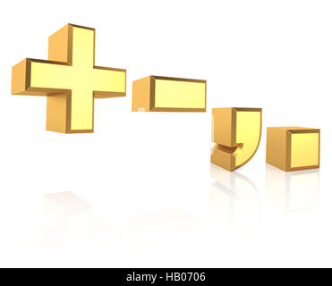 3D Gold Signs Stock Photo