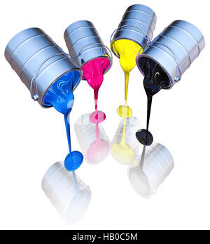 cmyk ink concept color splash for paint with cyan blue red magenta ...