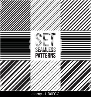 Universal different vector seamless patterns. lines ornament Stock Vector