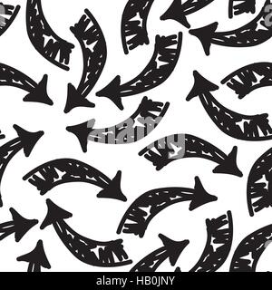 Vector hand-painted seamless pattern with arrows Stock Vector