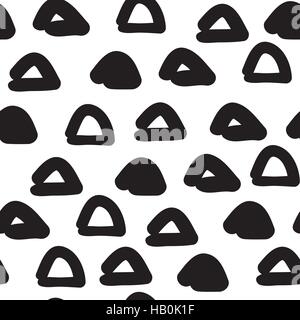 Vector hand-painted seamless pattern with halfcircle, doodle Stock Vector