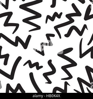 Vector hand-painted seamless pattern with zig-zag, abstract dood Stock Vector