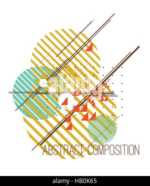 Abstract composition with colorful simple geometric figures Stock Vector