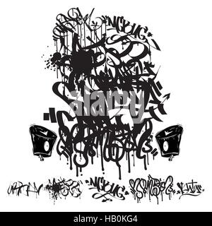 Graffiti tags marker font. Street art lettering designer, urban typography  letters and alphabet with tag marker splatter vector set Stock Vector Image  & Art - Alamy