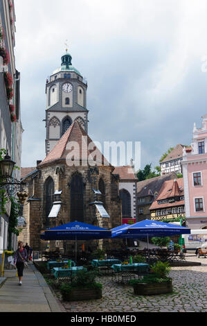 Meißen: Market with church Frauenkirche, , Sachsen, Saxony, Germany Stock Photo