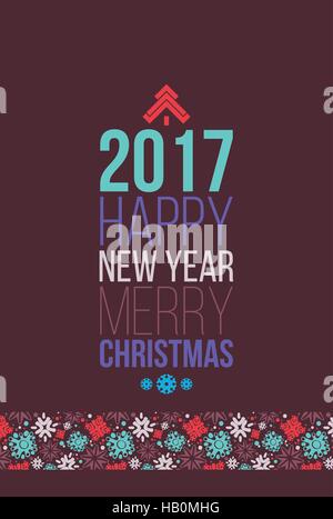 Merry Christmas and Happy New Year 2016 Poster, Greeting card Stock Vector