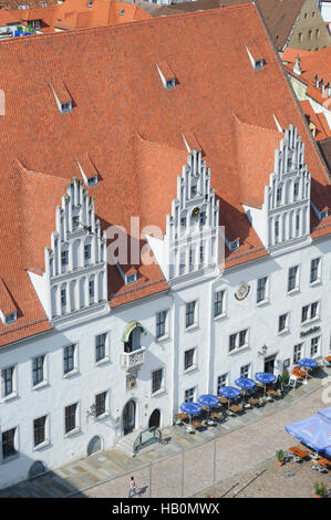 Meißen: View from the church Frauenkirche to the market with the town hall, , Sachsen, Saxony, Germany Stock Photo