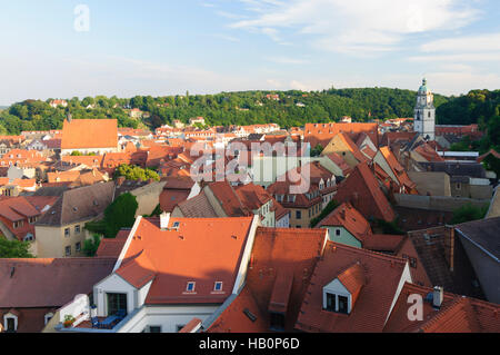 Meißen: View from the Albrechtsburg to the old town and the Frauenkirche, , Sachsen, Saxony, Germany Stock Photo