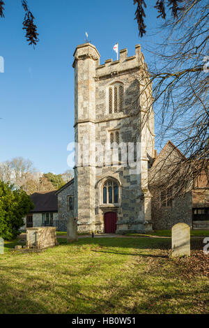 Autumn afternoon at St Peter's & St Paul's church in Soberton, Hampshire, England. Stock Photo